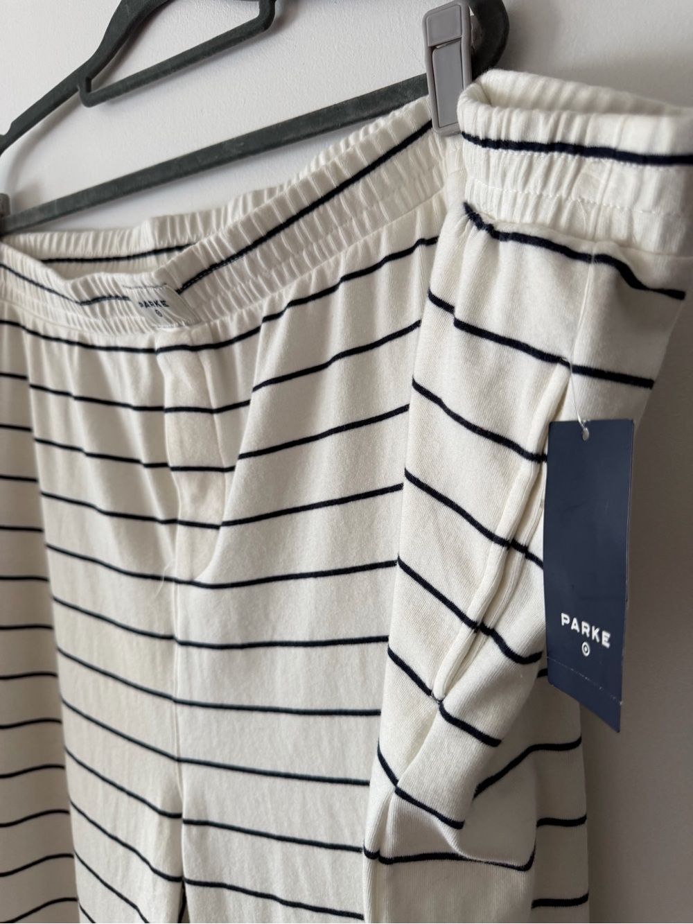 Parke x Target Collab Striped Wide-Leg Sweatpants White and Navy Stripes 4X NWT - Picture 3 of 5